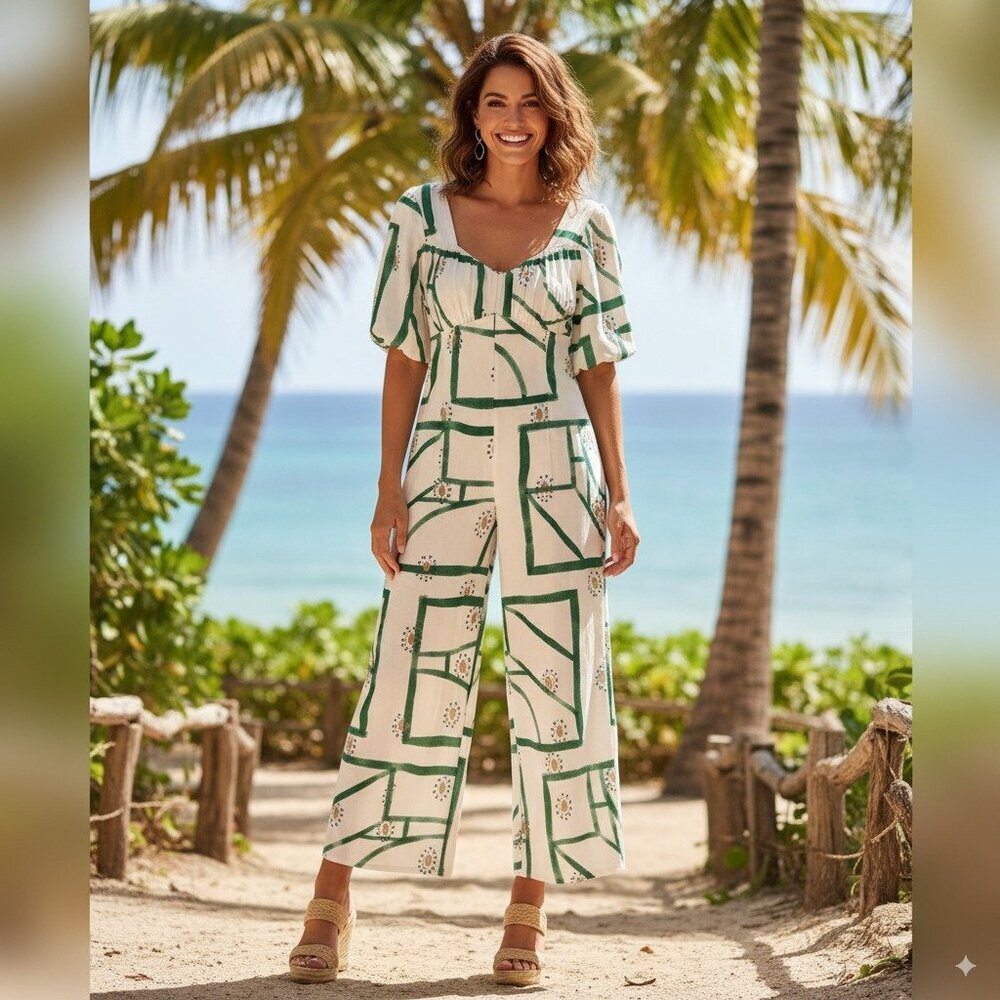 NWT Sancia Lavande Jumpsuit in Sirus Grid Size Small